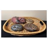 Vtg Hand-Painted Animal Rock Art