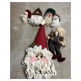 Vtg Santa and Doll Decorations Set