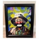 Framed Clown Painting by Homeowner 9.5ï¿½ï¿½x11.5ï¿½ï¿½
