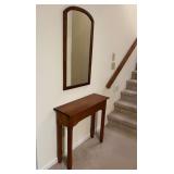 Vtg Wooden Mirror and Console Table