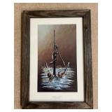 Vtg Framed Signed Duck Print Artwork 17ï¿½ï¿½x25ï¿½ï¿½