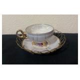 Vtg Porcelain Tea Cup 2ï¿½ï¿½ W/Saucer 5.5ï¿½ï¿½