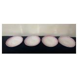 4 Vtg Pink-Edged Saucers 5ï¿½ï¿½