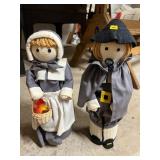 Vtg Pilgrim Couple Yarn Dolls 15ï¿½ï¿½