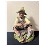 Vtg Ceramic Shepherd Figurine 10ï¿½ï¿½