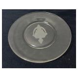 Vtg Clear Glass Plate W/Etched Design 8ï¿½ï¿½