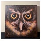 Vtg Owl Painting on Canvas 20ï¿½ï¿½x20ï¿½ï¿½