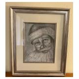 Framed Santa Artwork by Debbie Harlan 19ï¿½ï¿½x23.5ï¿½ï¿½
