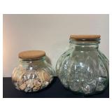 Two Glass Jars with Cork Lids 11ï¿½ï¿½,8ï¿½ï¿½
