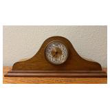 Vtg Wooden Mantel Clock W/Brass Trim 15.5ï¿½ï¿½x6.5ï¿½ï¿½