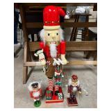 Three Vtg Wooden Nutcrackers