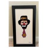 Framed Clown Painting by Eppinger 10ï¿½ï¿½x18ï¿½ï¿½