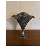 (LR)ï¿½Vtg Silver Plate Vaseï¿½8.25ï¿½9.5