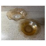 (K-Fridge)ï¿½Amber Glass Wavy-Edge Bowlsï¿½.11ï¿½3