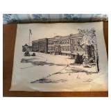 (BB)ï¿½Vtg Pen & Ink Drawingï¿½14ï¿½11