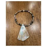 (LR)ï¿½Beaded Bracelet w/Shell Pendant