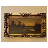 (LR)ï¿½Antique Oil Painting in Ornate Gilded Frameï¿½2