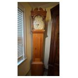 (LR)ï¿½Vtg Wooden Tall Case Clockï¿½17x10x84