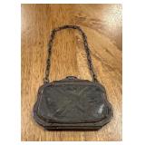 (LR)ï¿½Vtg Metal/Leather Purseï¿½3.5ï¿½2.5