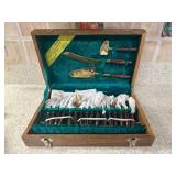 (P)ï¿½Vtg Brass/Rosewood Flatwareï¿½19 pcs.