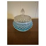 (LR)ï¿½Vtg Blue Powder Jarï¿½4.5ï¿½5