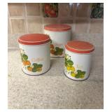 (K)ï¿½Vtg 1950ï¿½s Chenco Strawberry ï¿½Canister Setï¿½6ï¿½6