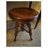 (LR)ï¿½Vtg. Swivel Piano Stoolï¿½14ï¿½18