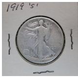 1919-S Silver Walking Liberty Half Dollar