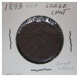 1843 Large Cent w/Small Letters