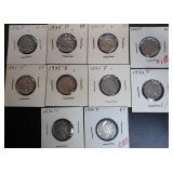 10pc Buffalo Nickels