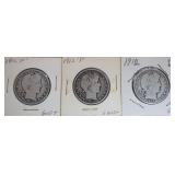1912-P & 1912 Barber Silver Half Dollars