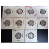 10pc Buffalo Nickels