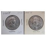 1948-D & 1949-P Silver Franklin Half Dollar