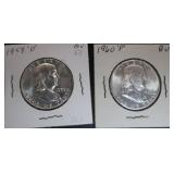 1959-D & 1960-P Silver Franklin Half Dollar