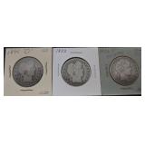 1893, 1895-O & 1896-P Silver Barber Half Dollars
