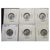 6pc Roosevelt Silver Dimes