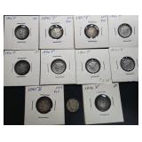 11pc Mercury Silver Dimes