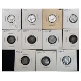 11pc Mercury Silver Dimes