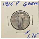 1925-P Silver Standing Liberty Quarter