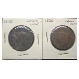 1828 & 1826 Large Cents