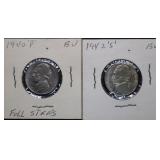 1940-P & 1942-S Jefferson Nickels