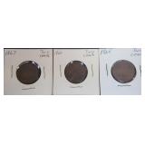 1867, 1866, & 1865 Two Cents Coins