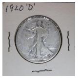 1920-D Silver Walking Liberty Half Dollar