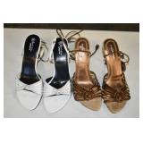 2 Pair Women's Strappy Heels 9w & 8