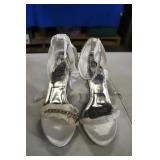 New Marichi Maui White Bling Heels 8