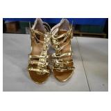 Promise Gold Open Toe Heels 8