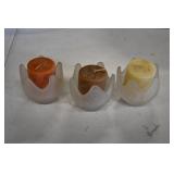 Set of 3 Glass Tulip Votive Holders