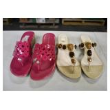 2 pair Women's Wedge Sandals 7.5