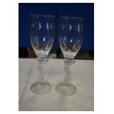 Pair of Mermaid Stem Wine Glasses