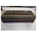 Vtg Wood Carved Box